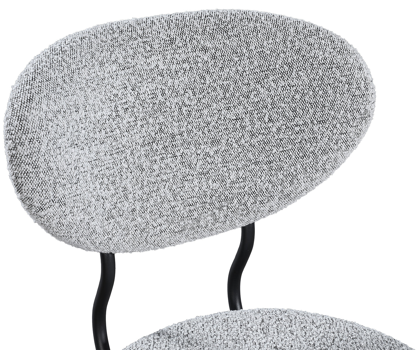 julian grey boucle fabric dining chair c