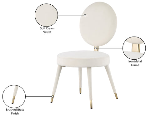 Lola Cream Velvet Dining Chair C