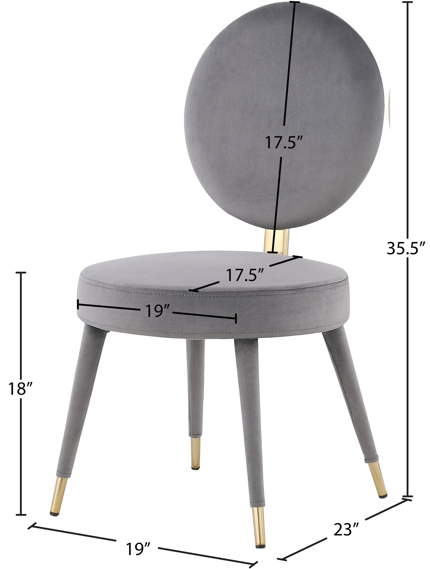 lola grey velvet dining chair c