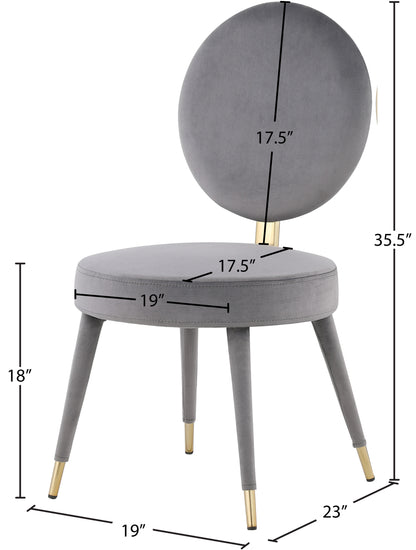 Lola Grey Velvet Dining Chair C