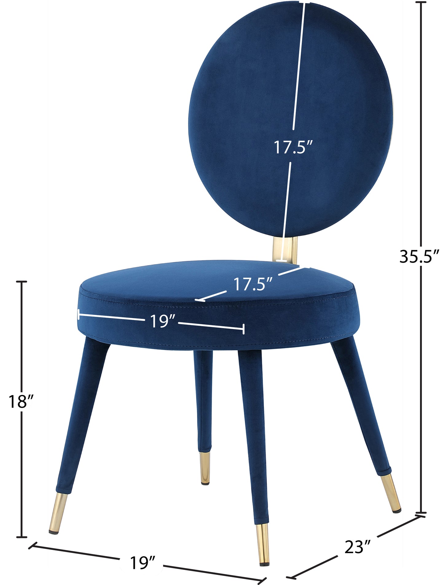 lola navy velvet dining chair c