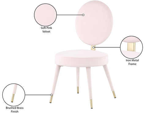 Lola Pink Velvet Dining Chair C