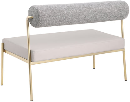 Alfie Taupe Faux Leather Bench Taupe