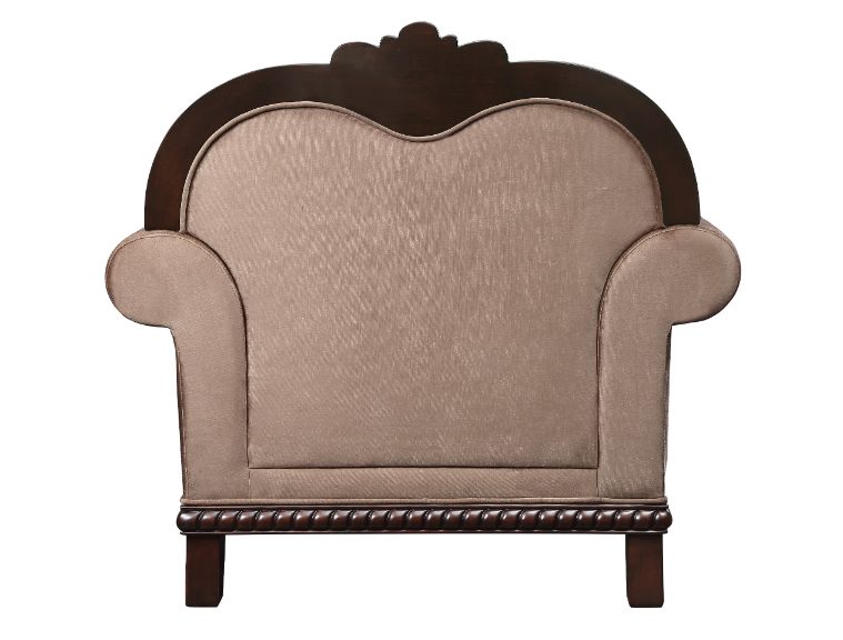 actaki de ville chair w/pillow(same lv01590), fabric & espresso finish