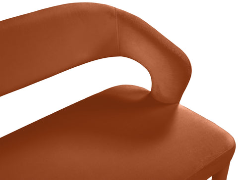 Relax Cognac Velvet Bench Cognac