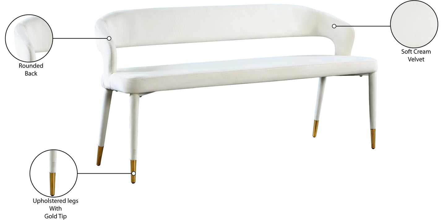 relax cream velvet bench cream