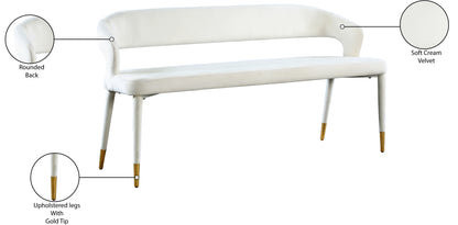 Relax Cream Velvet Bench Cream