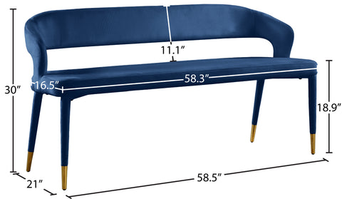 Relax Navy Velvet Bench Navy