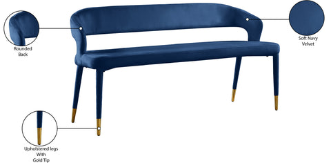 Relax Navy Velvet Bench Navy