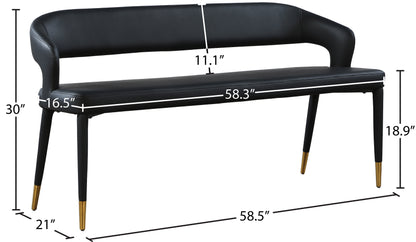 Relax Black Faux Leather Bench Black