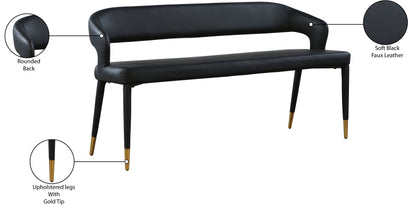 Relax Black Faux Leather Bench Black