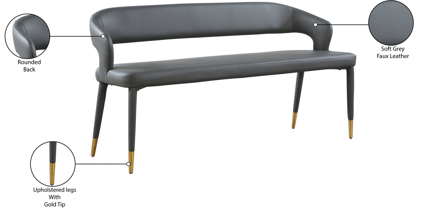 relax grey faux leather bench grey