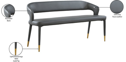 Relax Grey Faux Leather Bench Grey