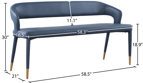 Relax Navy Faux Leather Bench Navy
