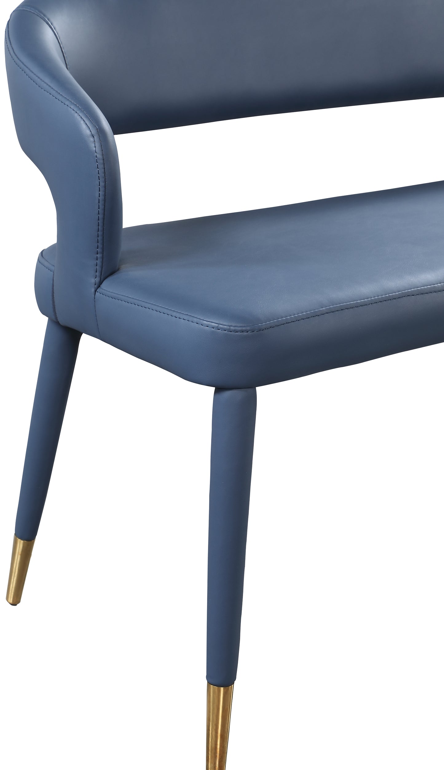 relax navy faux leather bench navy
