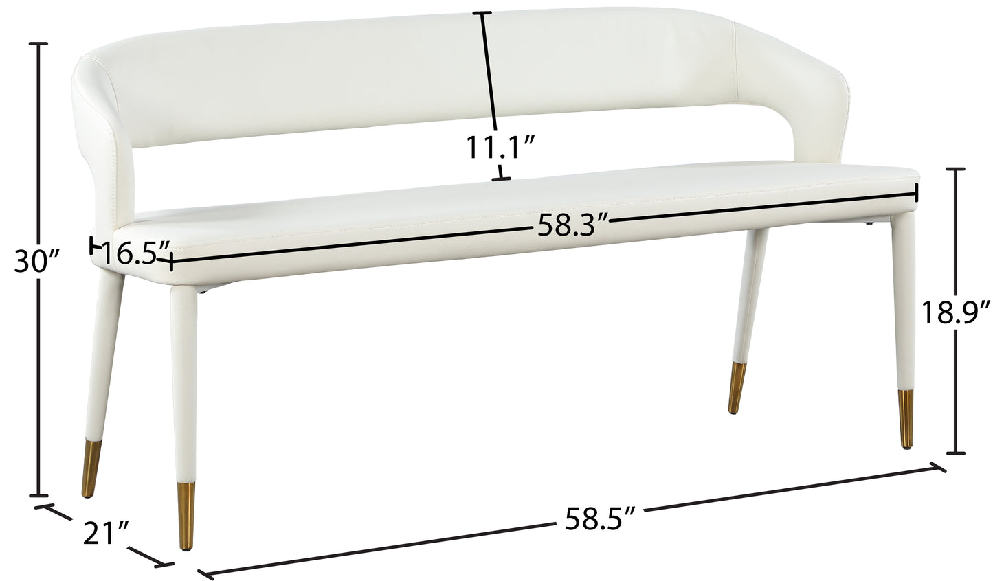 relax white faux leather bench white