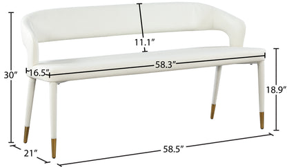 Relax White Faux Leather Bench White