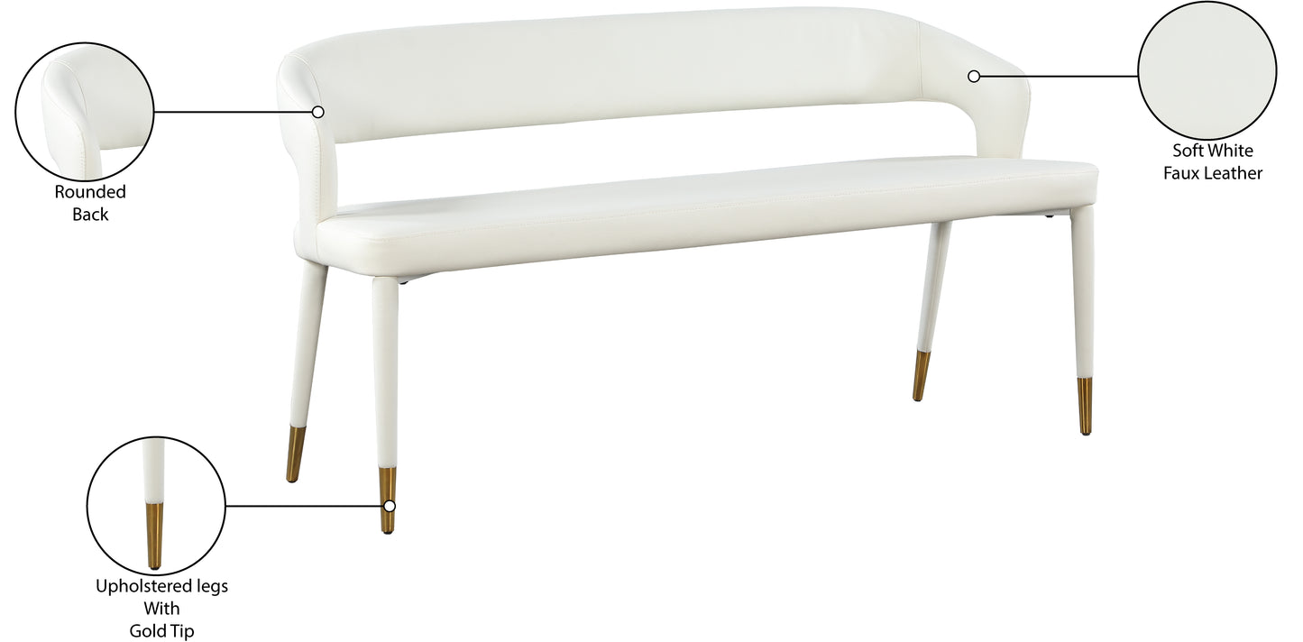 relax white faux leather bench white