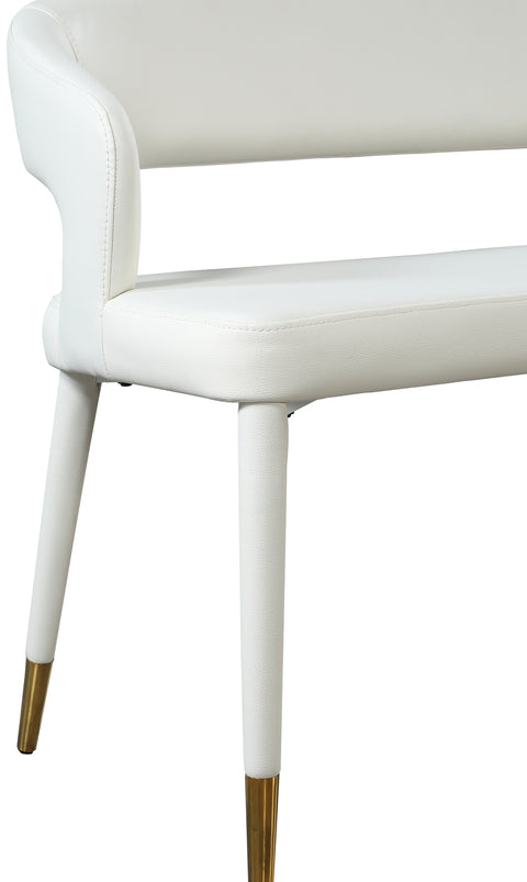 Relax White Faux Leather Bench White