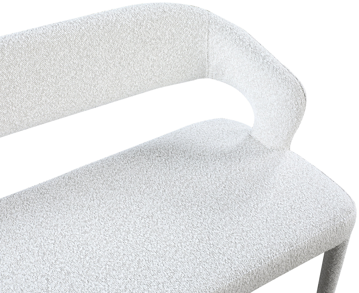 relax cream boucle fabric bench cream