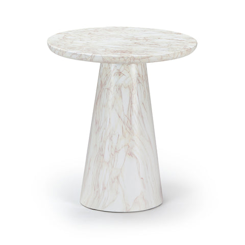 Harlow White Concrete Indoor/Outdoor End Table, 1 Piece
