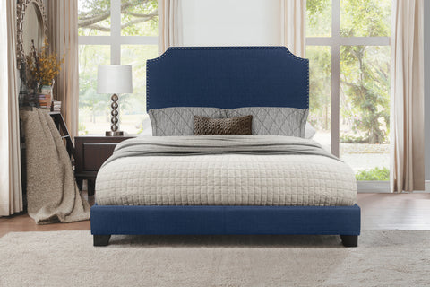 Kaylene QUEEN BED W/BLUE FABRIC,3A