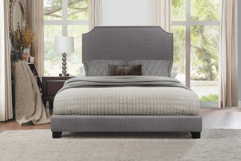 Kaylene QUEEN BED W/GREY FABRIC,3A