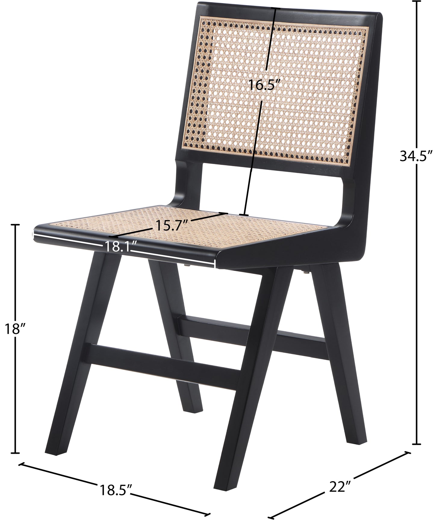 divine black wood dining side chair sc