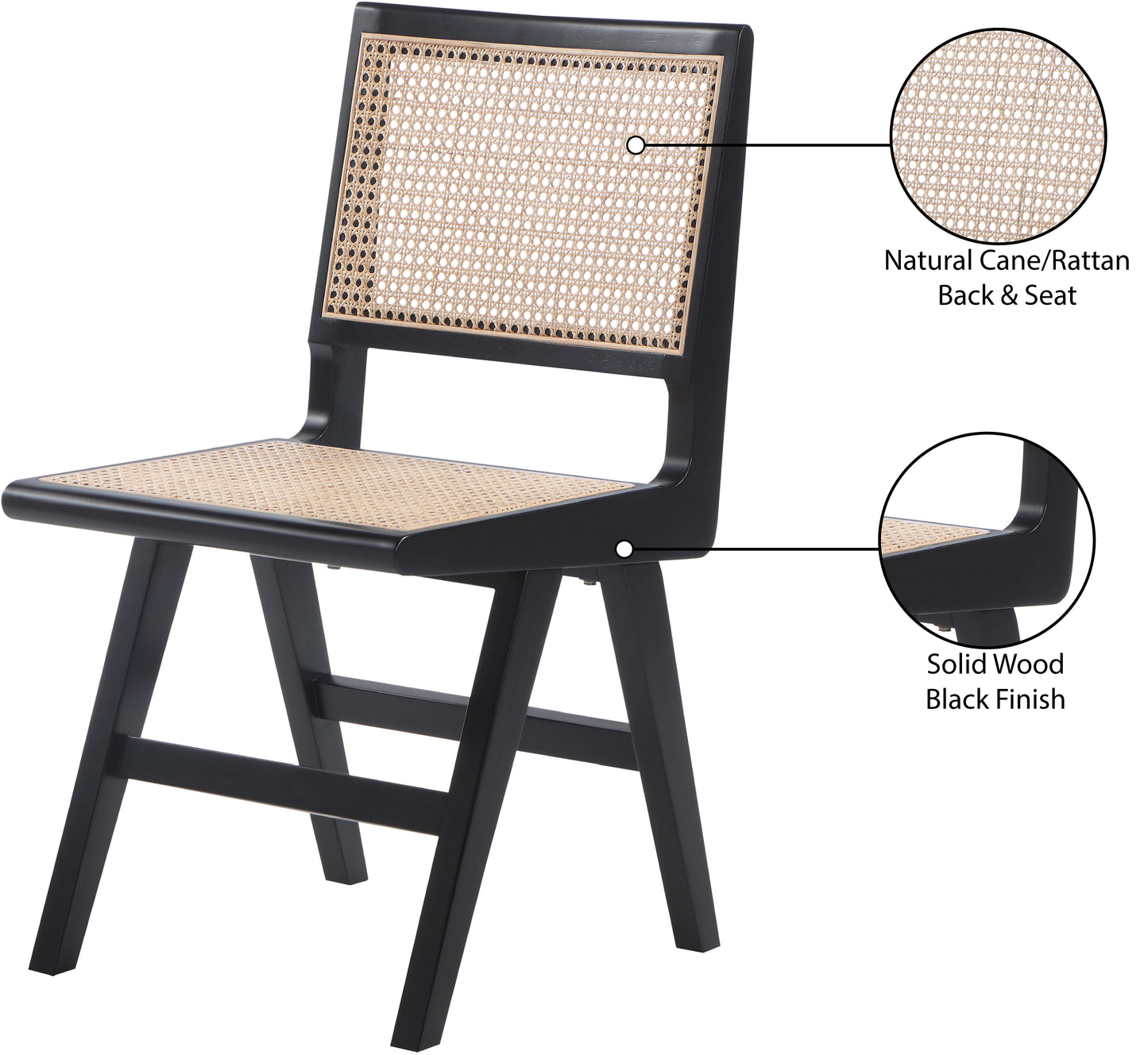 divine black wood dining side chair sc