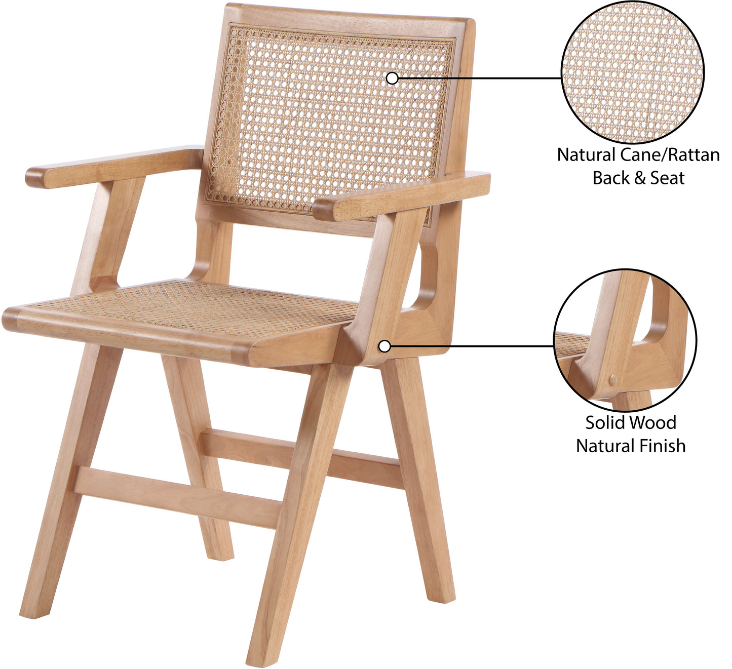 divine natural wood dining arm chair ac