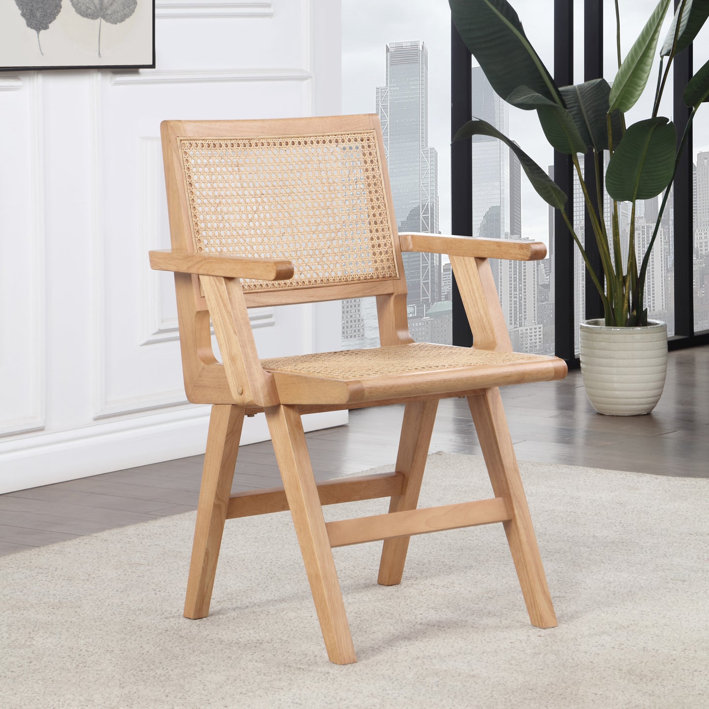 divine natural wood dining arm chair ac