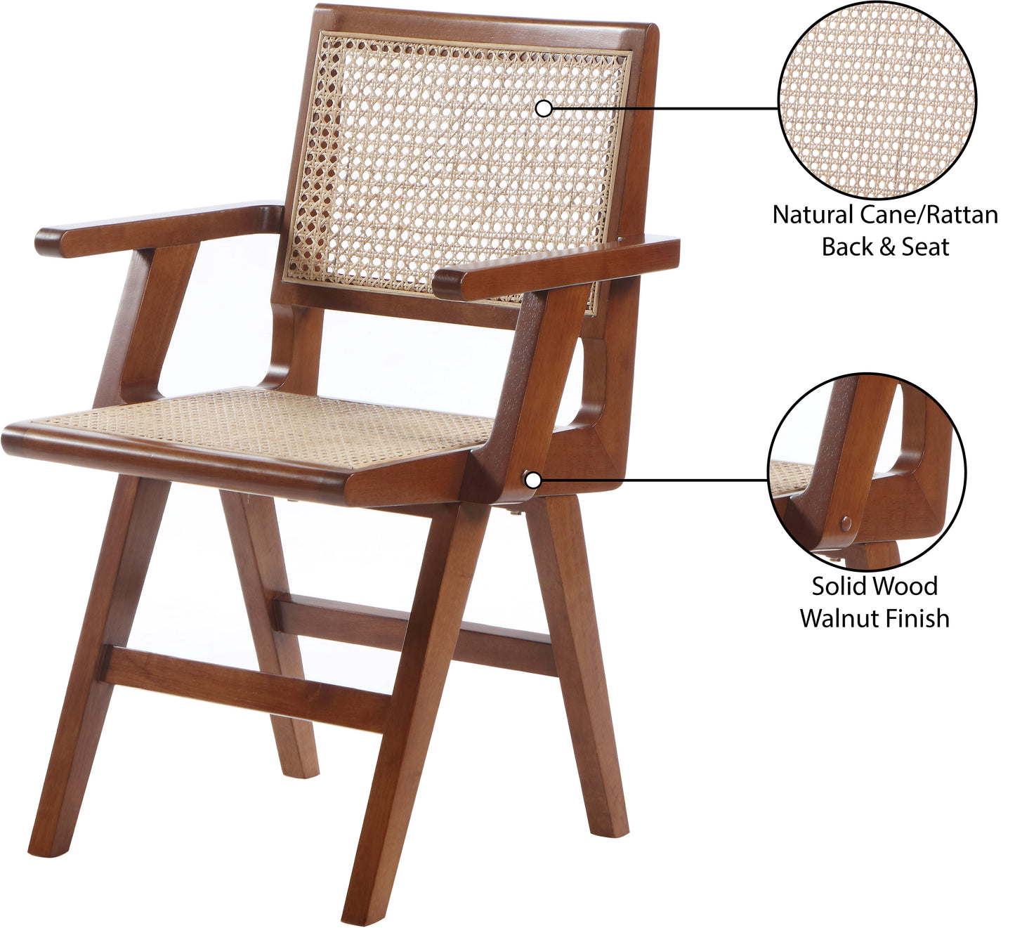 divine walnut wood dining arm chair ac