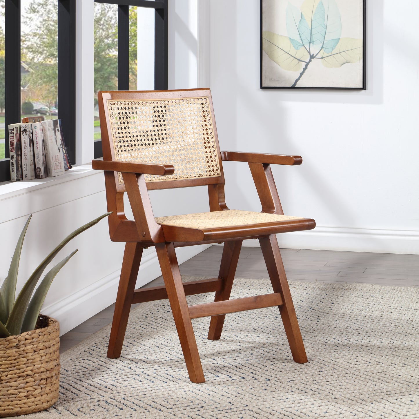 divine walnut wood dining arm chair ac