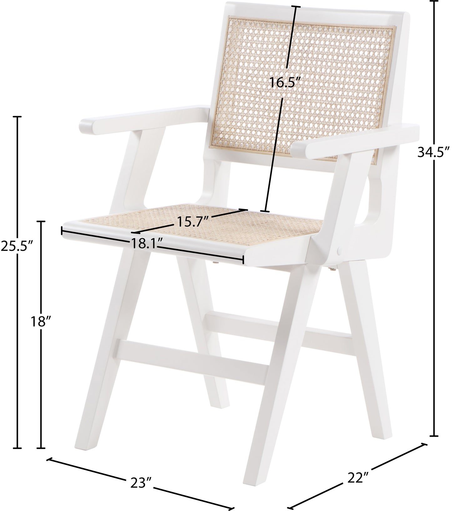 divine white wood dining arm chair ac