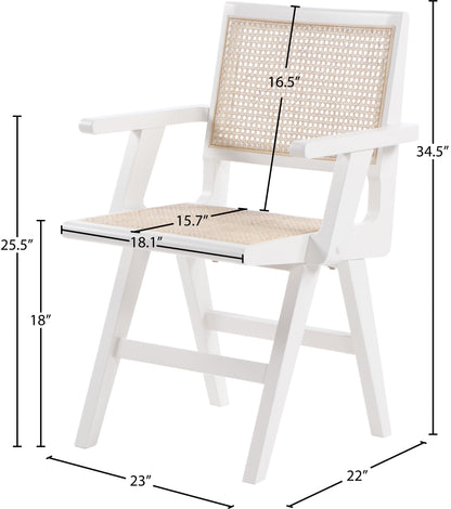 Divine White Wood Dining Arm Chair AC