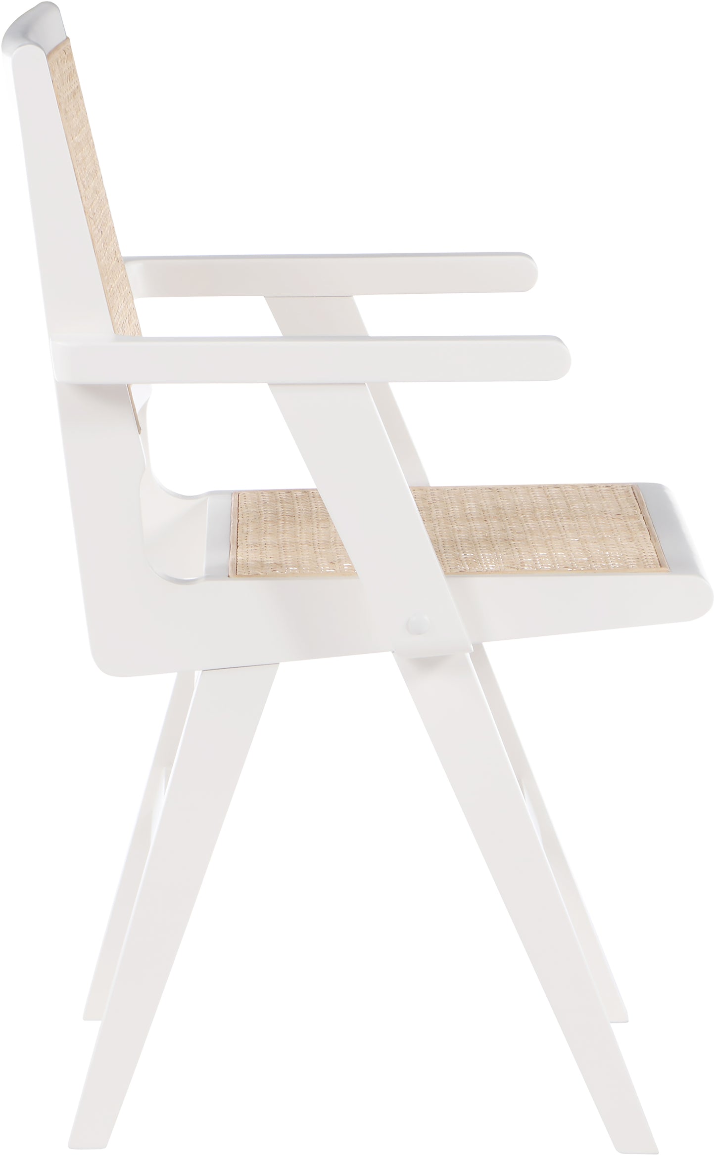 divine white wood dining arm chair ac