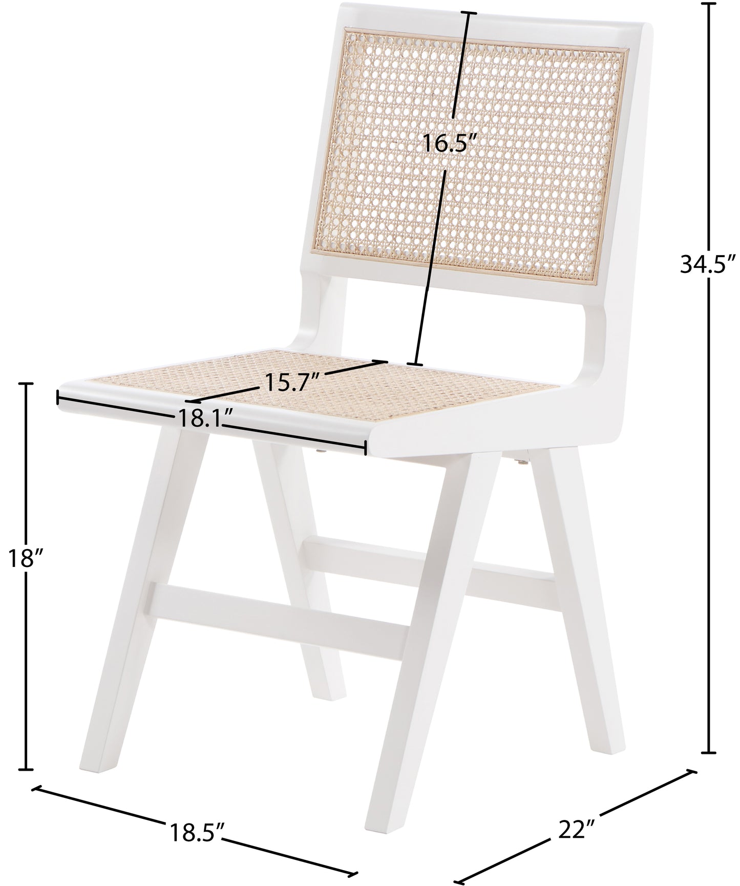 divine white wood dining side chair sc