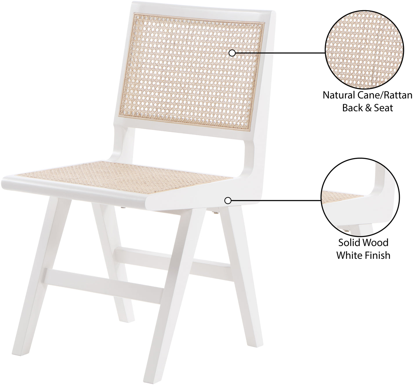 divine white wood dining side chair sc