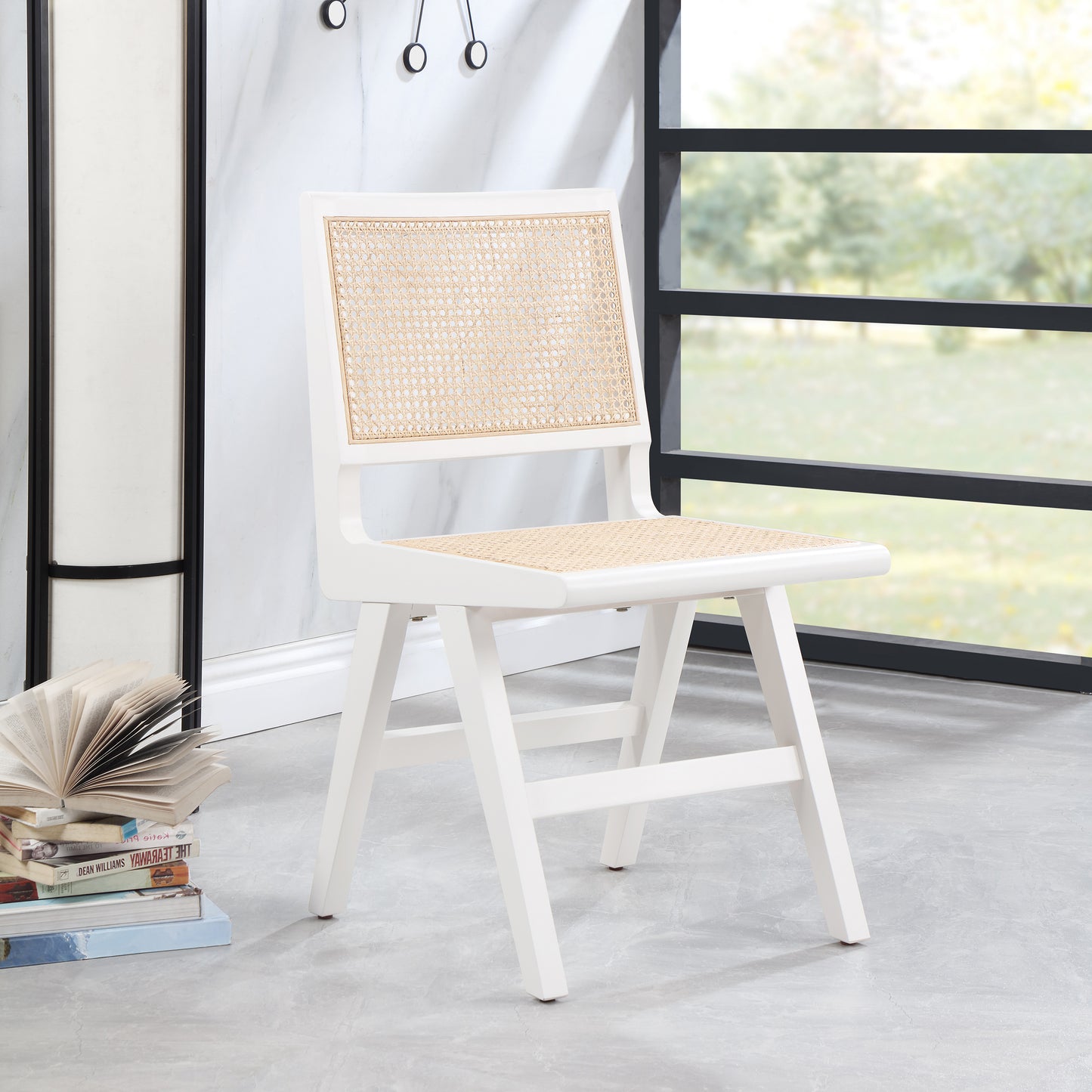 divine white wood dining side chair sc