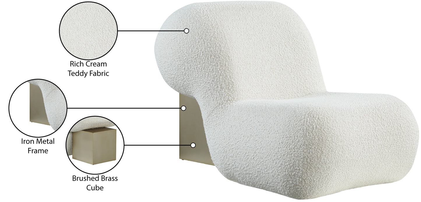 arabella cream fabric accent chair cream