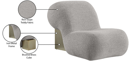 Arabella Brown Fabric Accent Chair Taupe