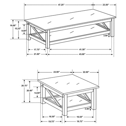 3 Pc Coffee Table Set