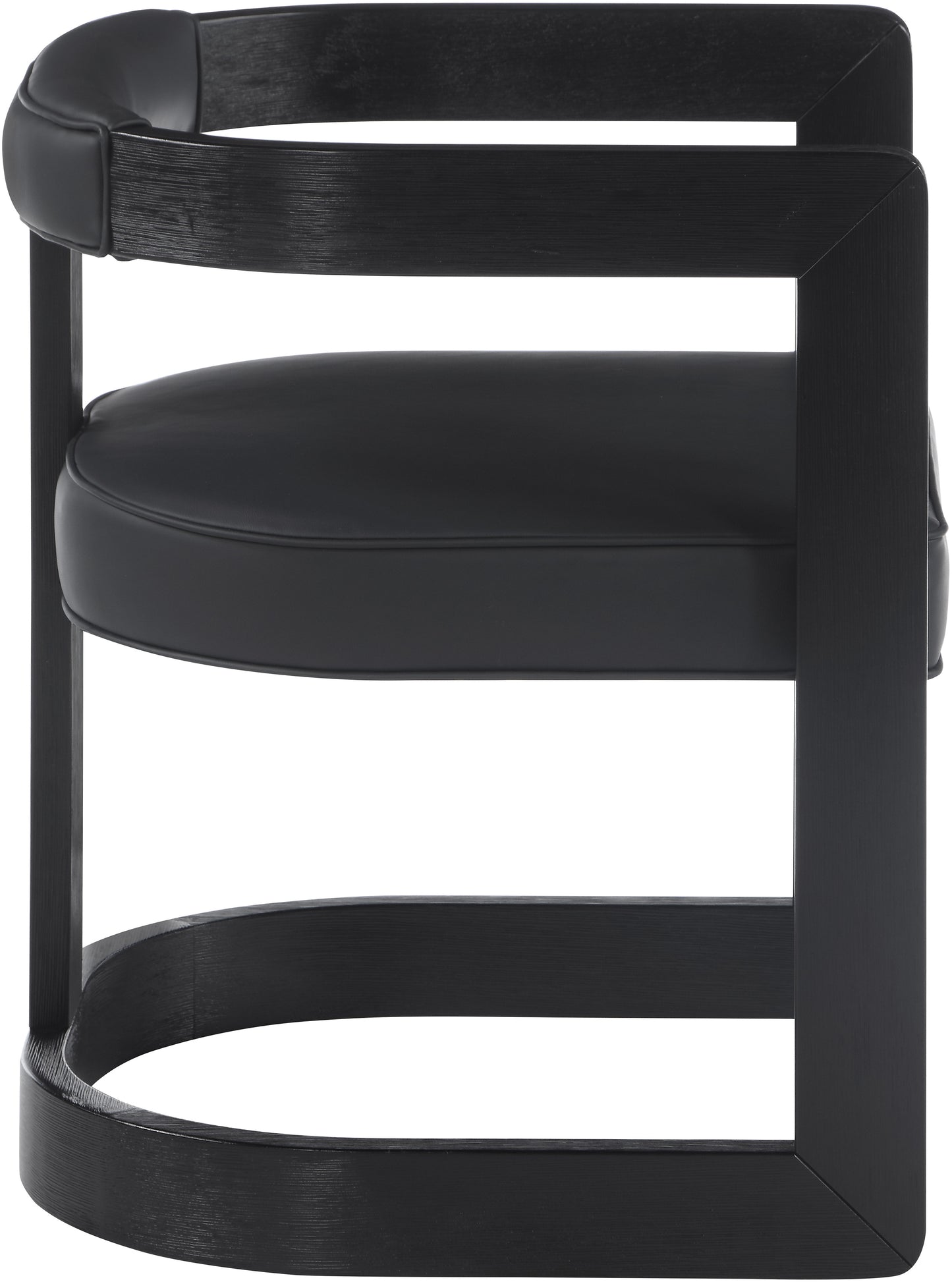 marcel black faux leather dining chair c