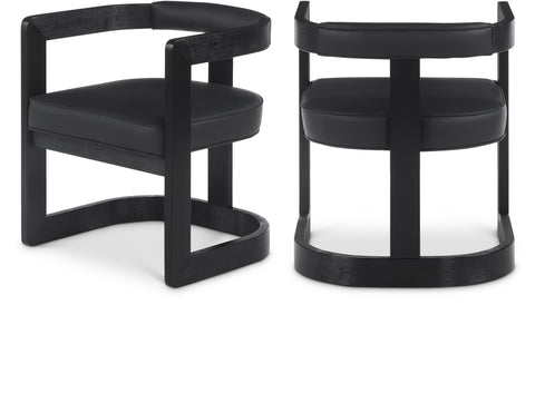 Laurel Black Vegan Leather Upholstered Dining Chair, 1 Piece