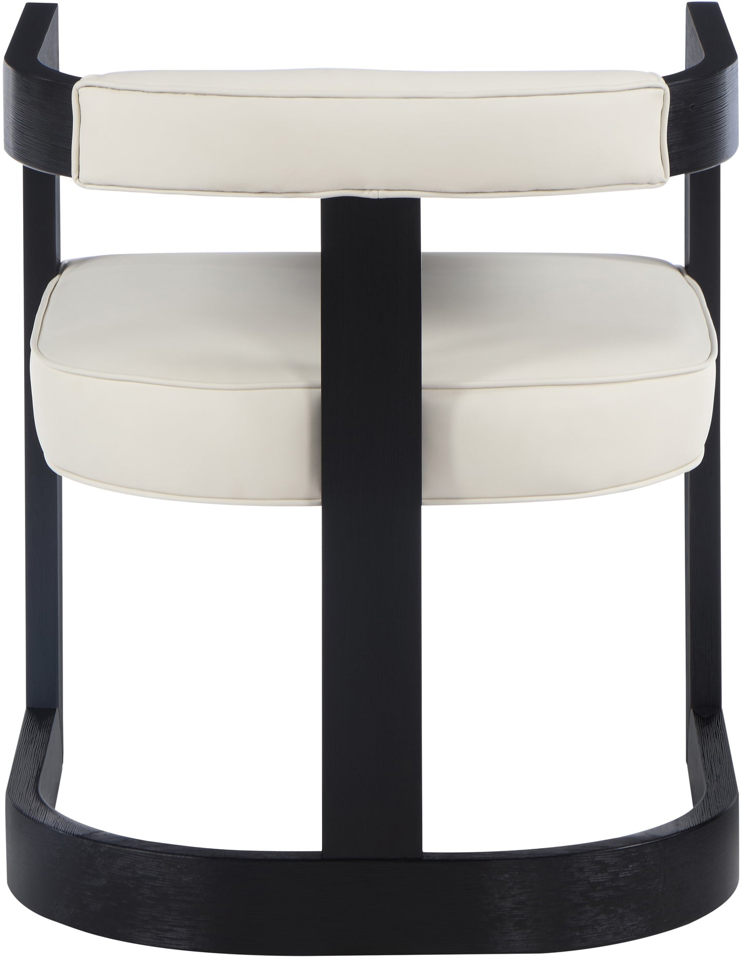 napa cream vegan leather dining chair