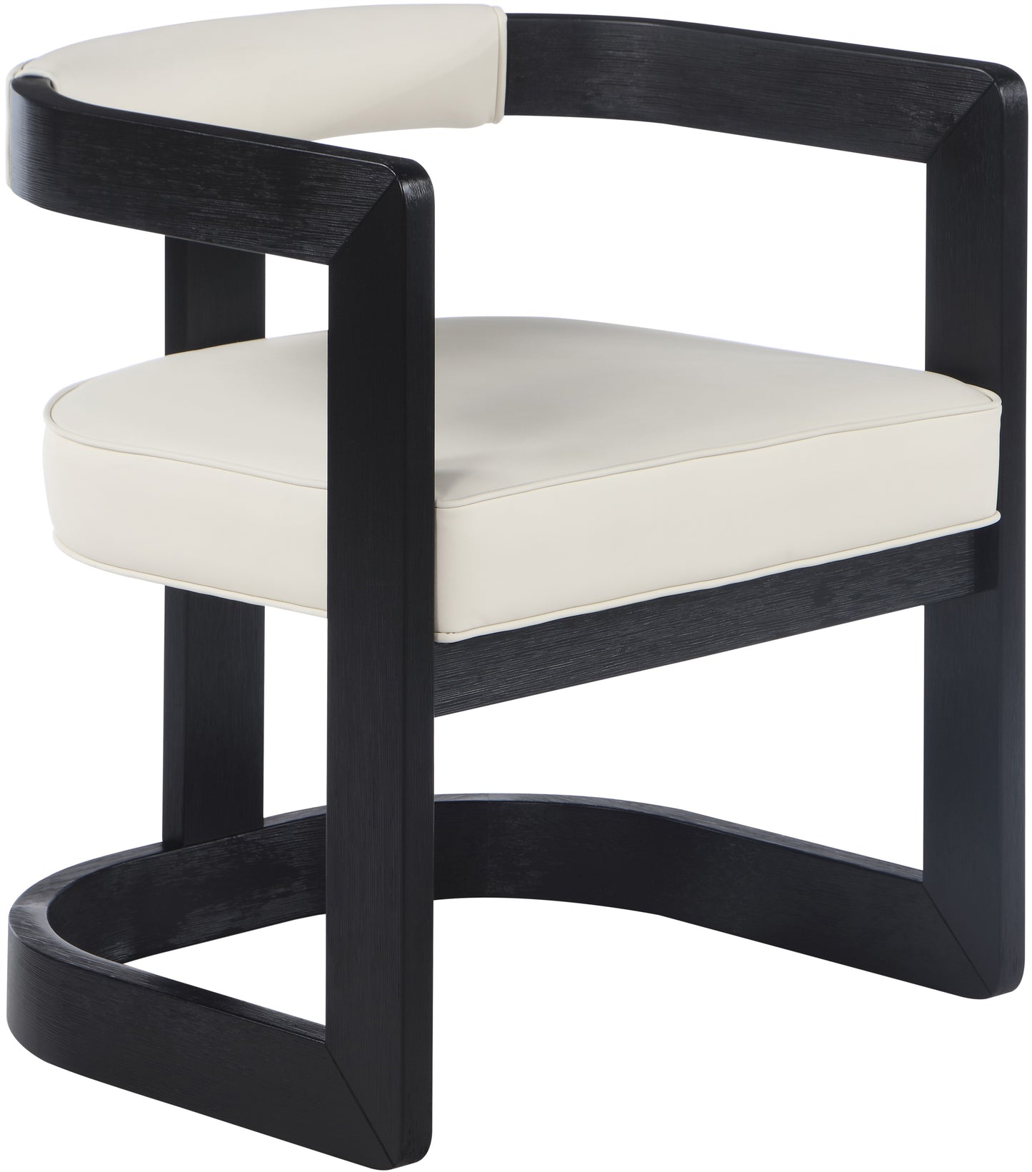 napa cream vegan leather dining chair