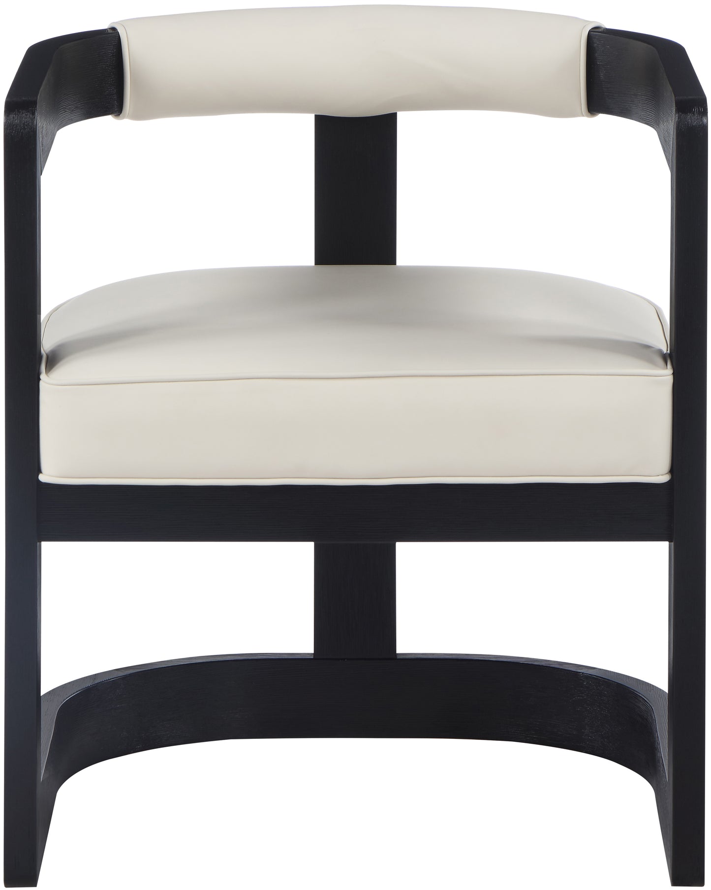 napa cream vegan leather dining chair