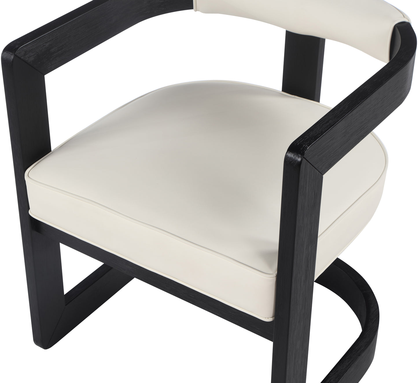 napa cream vegan leather dining chair