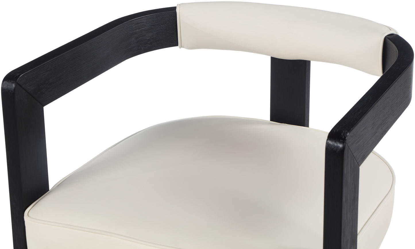 napa cream vegan leather dining chair