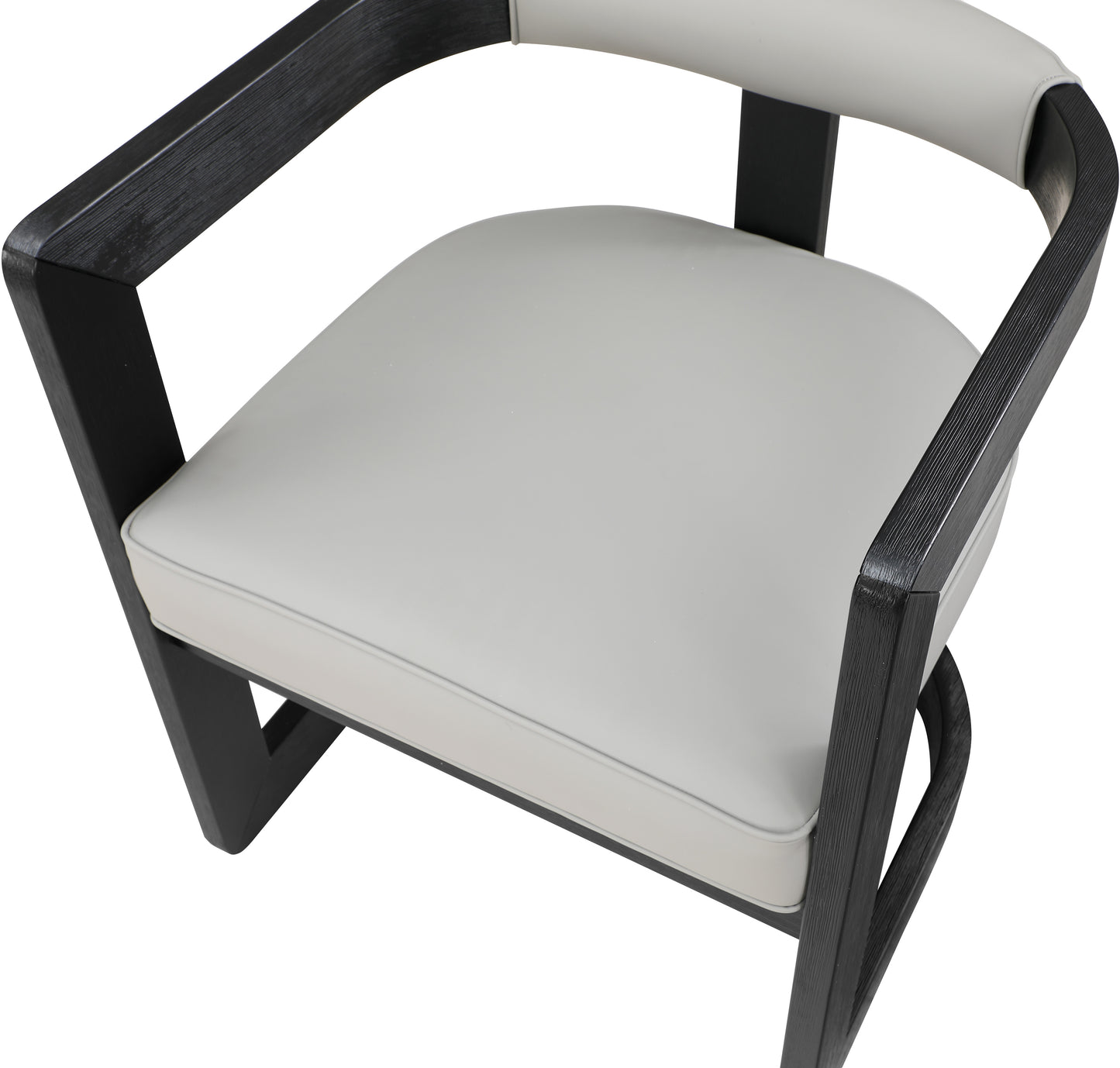 marcel grey faux leather dining chair c